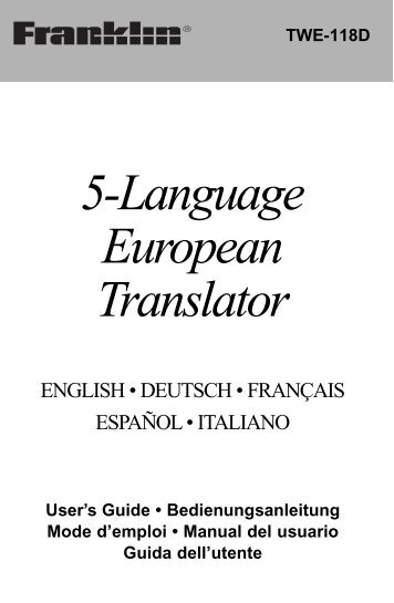 5-Language European Translator - Franklin Electronic Publishers