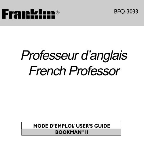 Professeur d'anglais French Professor - Franklin Electronic Publishers