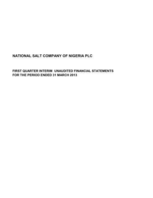 national salt company of nigeria plc - The Nigerian Stock Exchange