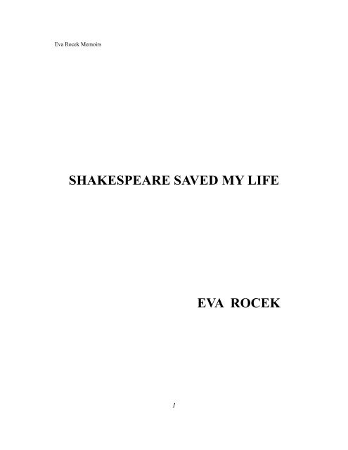 Eva Roceks memoires. - History