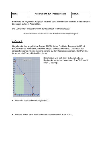 Name: Arbeitsblatt zur Trapezaufgabe Datum: Bearbeite die ...