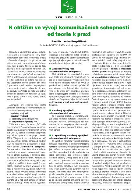 vox pediatriae 8/2009 - DÄtskÃ½ lÃ©kaÅ