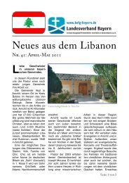 Neues aus dem Libanon - Baptisten Bayern