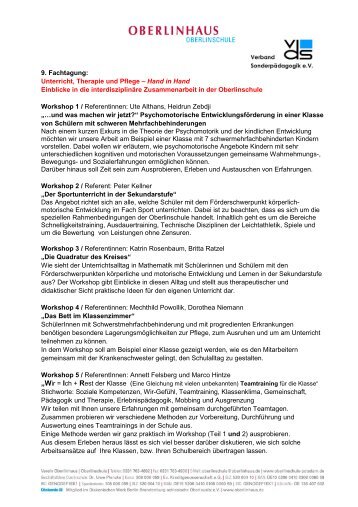 9 Fachtagung Ãbersicht Finale workshops