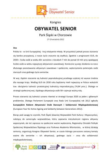 OBYWATEL SENIOR - Uniwersytet Trzeciego Wieku w Katowicach ...