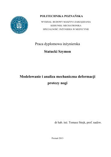 Praca dyplomowa inżynierska Statucki Szymon Modelowanie i ...