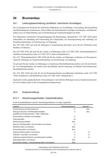 Brunnenbau und Pumpversuche - LANUV NRW