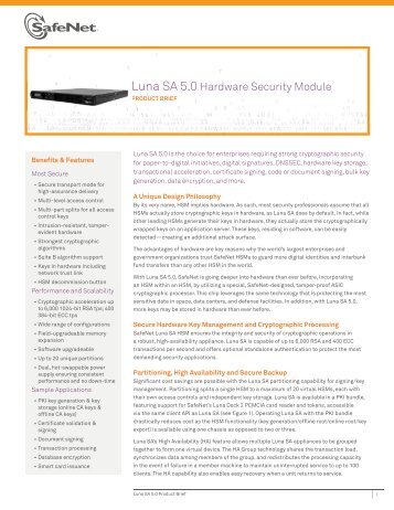 Luna SA Product Brief - SafeNet