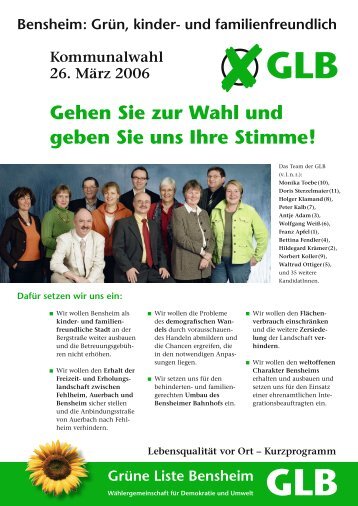 Zusammenfassung - GrÃ¼ne Liste Bensheim