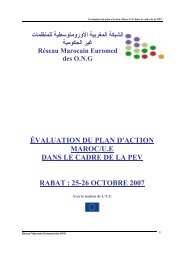 Evaluation du Plan d'action Maroc/U.E dans le cadre de la PEV