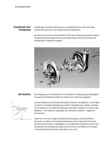 Charakteristik einer Kreiselpumpe - Fristam Pumpen F. Stamp KG
