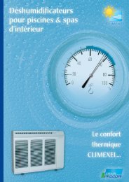 Le dÃƒÂ©shumidificateur de piscine CLIMEXEL