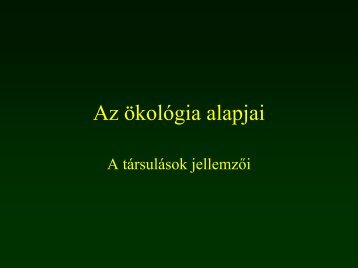 Az ökológia alapjai