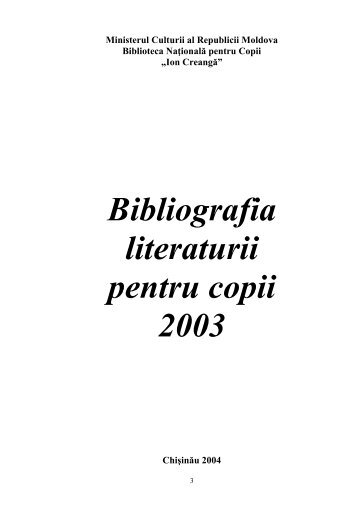 2003 - Biblioteca NaÅ£ionalÄ pentru Copii Ion CreangÄ