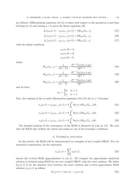 THE SOLUTION OF COUPLED MODIFIED KDV SYSTEM BY THE ...