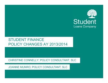 Student Finance Policy Changes AY 13/14