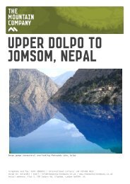 UPPER DOLPO TO JOMSOM, NEPAL - The Mountain Company