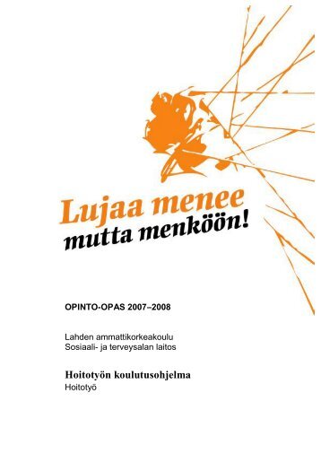 Opinto-opas 2007-2008, Sosiaali - Lahden ammattikorkeakoulu