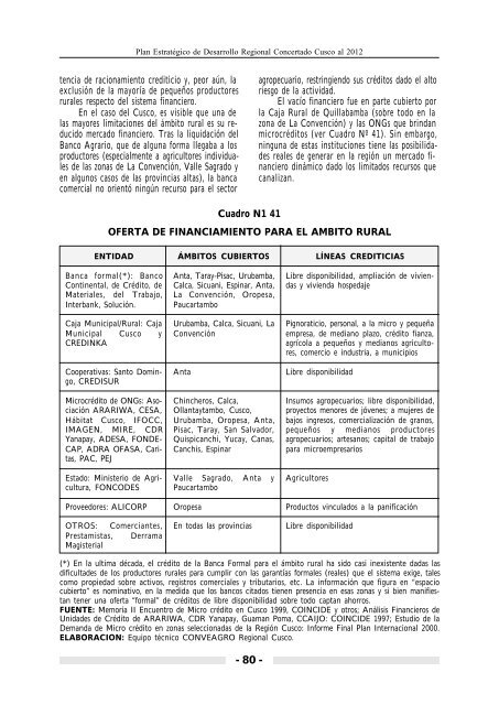 Plan Estratégico de Desarrollo Regional Concertado Cusco al 2012