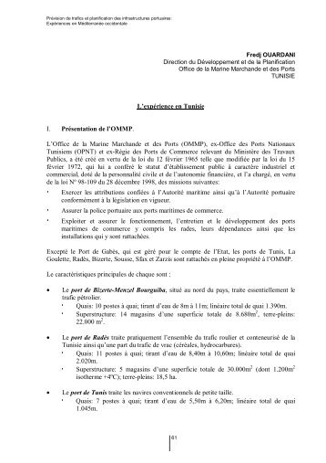 Fredj Ouardani - Office de la Marine Marchande et des Ports ... - cetmo