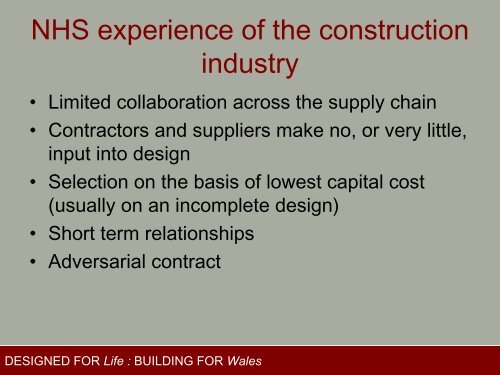 The NHS in Wales - Constructing Excellence