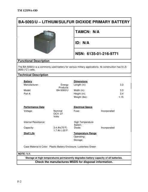 3 SAFT BA-5598A/U 12 VOLT Military Lithium Sulfur Dioxide Batteries 