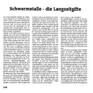 Schwermetalle- die Langzeitgifte