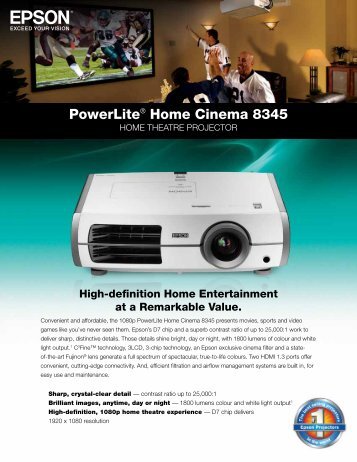 Powerlite® Home Cinema 8345 - Product Brochure - Epson