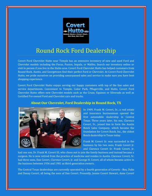 Covert Chevy Hutto >> Round Rock Ford Dealership Covert Chevy Hutto >> Round Rock Ford Dealership