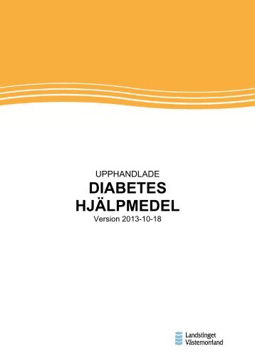 Upphandlade diabeteshjÃ¤lpmedel.pdf - Landstinget VÃ¤sternorrland