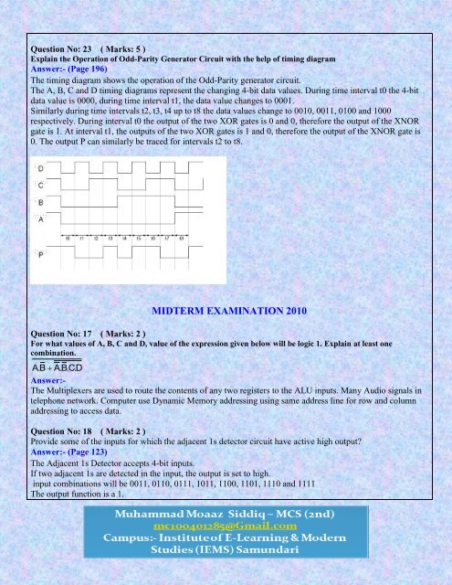 CS302 - Digital Logic Design Midterm Solved Subjective ... - vuZs