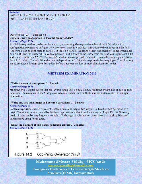 CS302 - Digital Logic Design Midterm Solved Subjective ... - vuZs