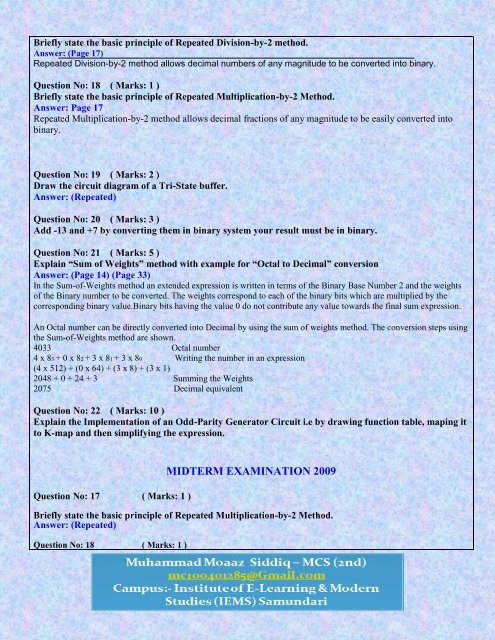 CS302 - Digital Logic Design Midterm Solved Subjective ... - vuZs