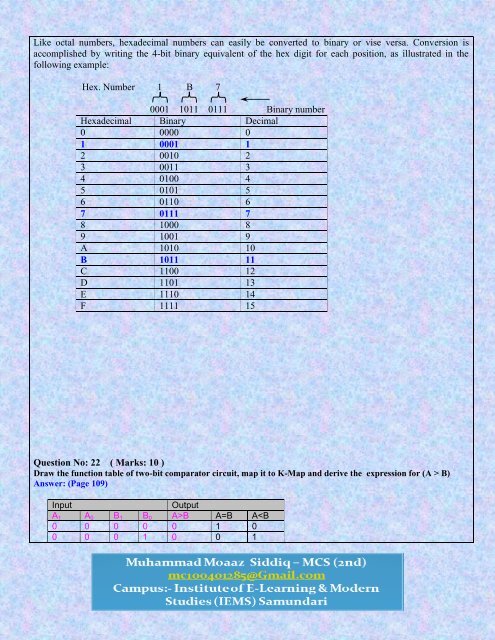 CS302 - Digital Logic Design Midterm Solved Subjective ... - vuZs