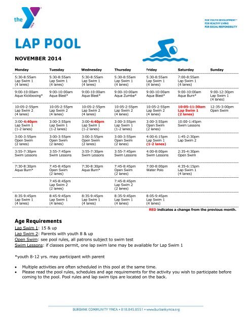 09.2013 Lap Pool - Burbank Community YMCA