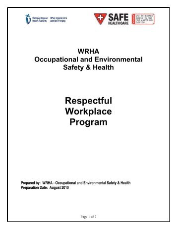 Respectful Workplace Program - Winnipeg Regional Health Authority