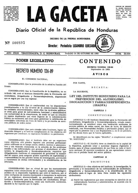 Decreto Legislativo 136-89 - cicad