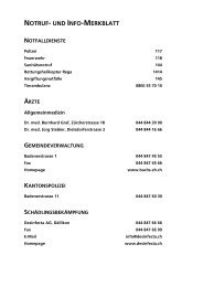 Notruf- & Info-Merkblatt 2011 - Gemeinde Buchs ZH