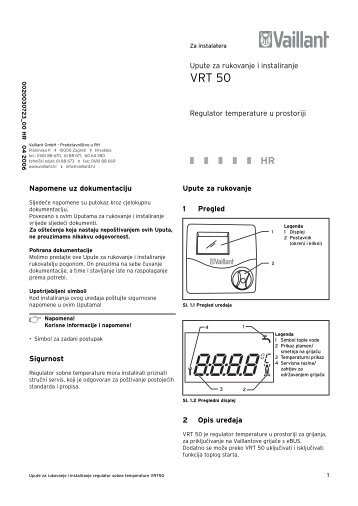 Upute za rukovanje VRT 50.pdf - Vaillant