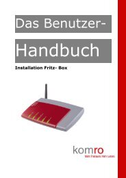 Benutzerhandbuch fÃƒÂ¼r die Installation der Fritz!Box - Komro