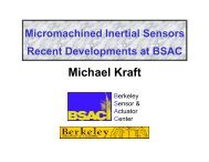 Micromachined Inertial Sensors - Recent Developments at BSAC