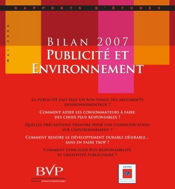 Publicité et Environnement Publicité et Environnement - ARPP