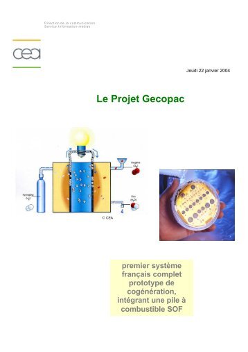 Le Projet Gecopac - CEA