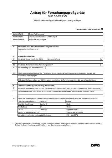 Antrag für Forschungsgroßgeräte - Institut für Geophysik - Universität ...