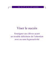 Viser le succès. Enseigner aux élèves ayant un ... - Alberta Education