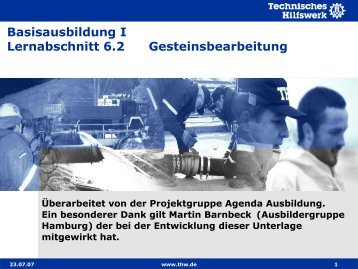 Gesteinsbearbeitung - THW Gst Straubing