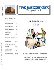 Temple Israel High Holidays 5772