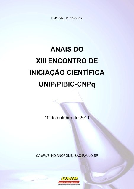 Anais do XIII Encontro de IniciaÃ§Ã£o CientÃ­fica UNIP/PIBIC-CNPq