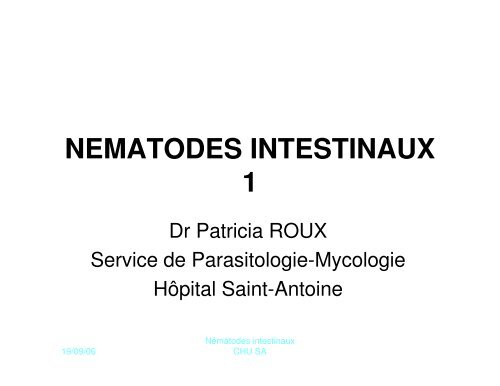 NEMATODES INTESTINAUX 1