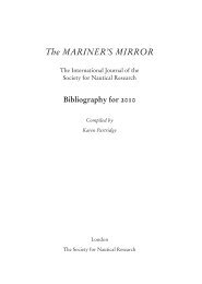 The MARINER'S MIRROR - The Society for Nautical Research
